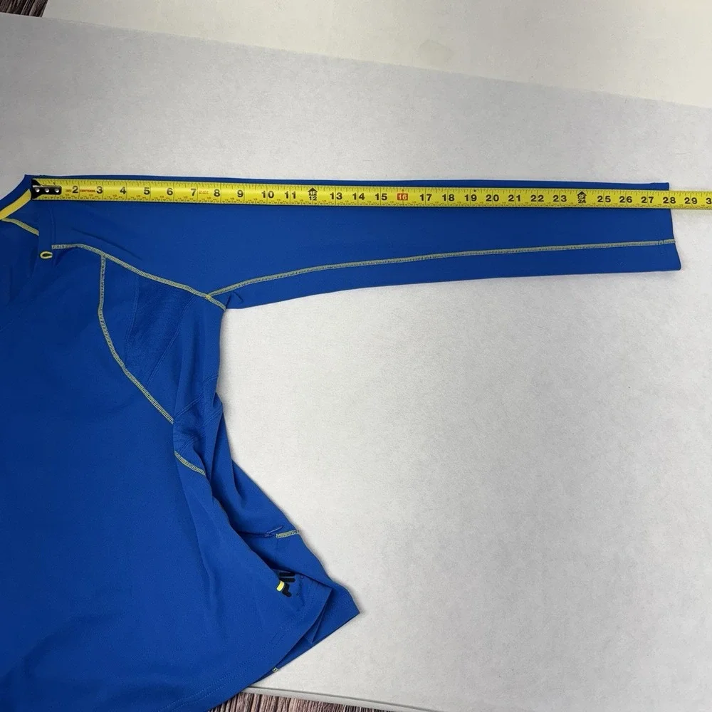 Fila Sport Women's Long Sleeve Running Shirt‎ Medium Blue Yellow Activewear